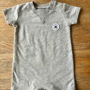Converse Baby Gray Short Sleeve Romper 3 Months